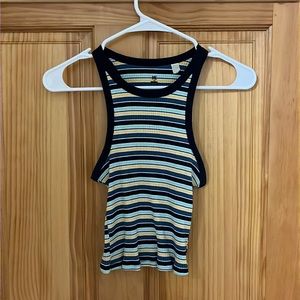 Women’s Vibrant Stripped Cropped Muscle Tank